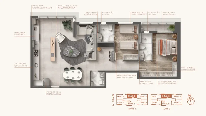Layout ampliado 93m²