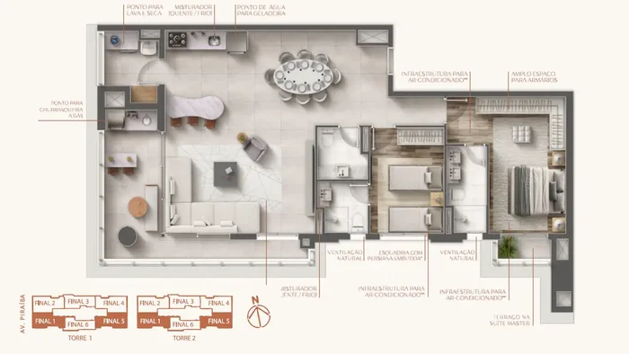 Layout ampliado 108m²